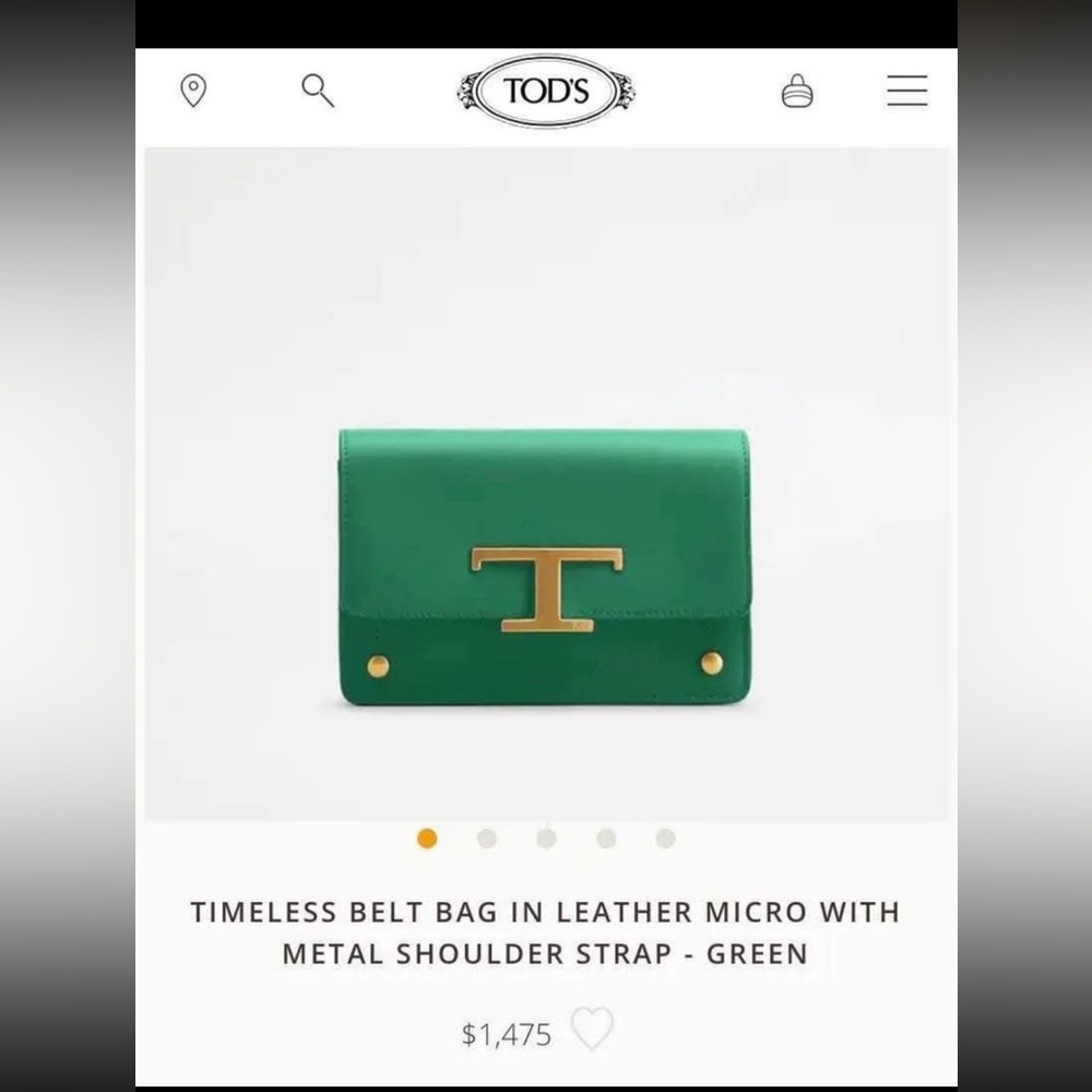 TODS Timeless Belt Bag with Leather Belt Strap AND Gold Chain